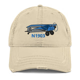 Airplane Embroidered Distressed Cap AIR214KI1-SB1- Personalized with Your N#