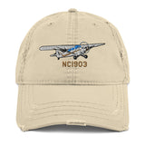 Airplane Embroidered Distressed Cap (AIRJ5I381-B4)- Personalized with Your N#