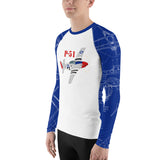 Blue P-51 All-Over Print Men's Rash Guard