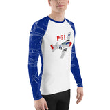 Blue P-51 All-Over Print Men's Rash Guard