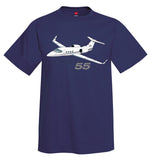 The Learjet 55 "Longhorn" Airplane T-Shirt - Personalized with Your N#