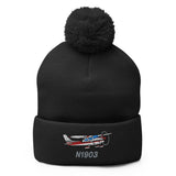 Custom Embroidered Pom Pom Beanie Hat / Cap