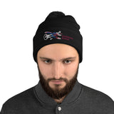 Christen Eagle Airplane Embroidered Pom-Pom Beanie - Add w/ Your N#