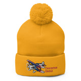 Christen Eagle Airplane Embroidered Pom-Pom Beanie - Add w/ Your N#
