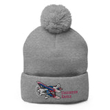 Christen Eagle Airplane Embroidered Pom-Pom Beanie - Add w/ Your N#