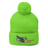 Christen Eagle Airplane Embroidered Pom-Pom Beanie - Add w/ Your N#