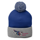 Christen Eagle Airplane Embroidered Pom-Pom Beanie - Add w/ Your N#