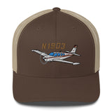 Airplane Embroidered Trucker Cap (AIR2552FEA36-MG1) - Personalized w/ Your N#