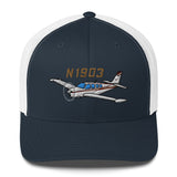 Airplane Embroidered Trucker Cap (AIR2552FEA36-MG1) - Personalized w/ Your N#