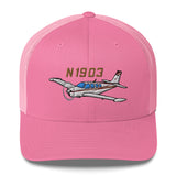 Airplane Embroidered Trucker Cap (AIR2552FEA36-MG1) - Personalized w/ Your N#