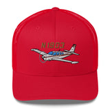 Airplane Embroidered Trucker Cap (AIR2552FEA36-MG1) - Personalized w/ Your N#