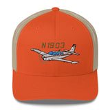 Airplane Embroidered Trucker Cap (AIR2552FEA36-MG1) - Personalized w/ Your N#