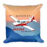 Mooney M20M TLS Bravo Airplane Custom Throw Pillow Case Stuffed & Sewn
