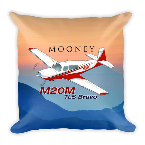 Mooney M20M TLS Bravo Airplane Custom Throw Pillow Case Stuffed & Sewn