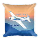 Mooney M20F Airplane Custom Throw Pillow Case Stuffed & Sewn