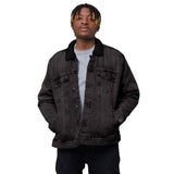 Custom Denim Sherpa Jacket (Center Back Logo - Big)