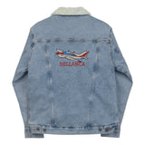 Custom Denim Sherpa Jacket (Center Back Logo - Big)