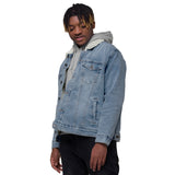 Custom Denim Sherpa Jacket (Center Back Logo - Big)