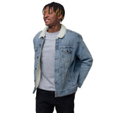 Custom Denim Sherpa Jacket (Center Back Logo - Big)
