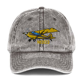Airplane Embroidered Vintage Cap (AIR1M98LJ-YB3_EMB) - Personalized with Your N# (AIR1M98LJ-YB3_EMB) - Personalized with Your N#