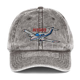 Airplane Embroidered Vintage Cap (AIR2554L3-BR2_EMB) - Personalized with Your N#