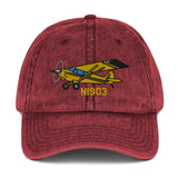 Airplane Embroidered Vintage Cap (AIR1M98LJ-YB2_EMB) - Personalized with Your N#