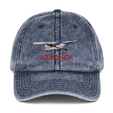 Aeronca Chief Airplane Embroidered Vintage Hat (AIRJ5I38911AC-R1) - Add your N#