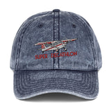 Super Decathlon Airplane Embroidered Vintage Hat (AIR453JLG-R5) - Add your N#
