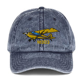 Airplane Embroidered Vintage Cap (AIR1M98LJ-YB3_EMB) - Personalized with Your N# (AIR1M98LJ-YB3_EMB) - Personalized with Your N#