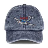 Airplane Embroidered Vintage Cap (AIR2554L3-BR2_EMB) - Personalized with Your N#