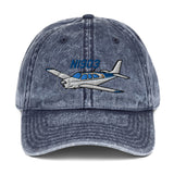 Airplane Embroidered Vintage Cap (AIR2552FEFC33A-BG1) - Personalized