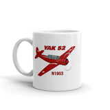 Yakovlev Yak 52 (Red) Airplane Custom Mug - Add your N#