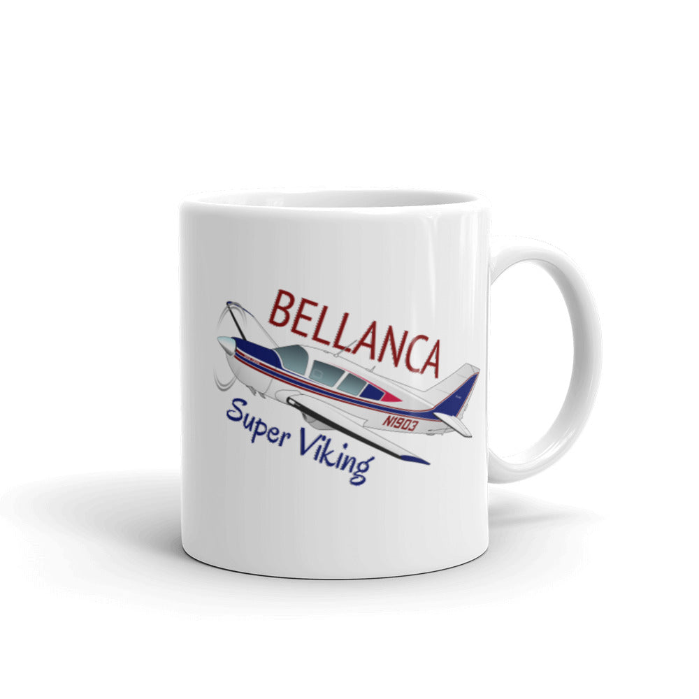 Bellanca Super Viking (Blue/Red) Airplane Custom Mug- Add Your N#