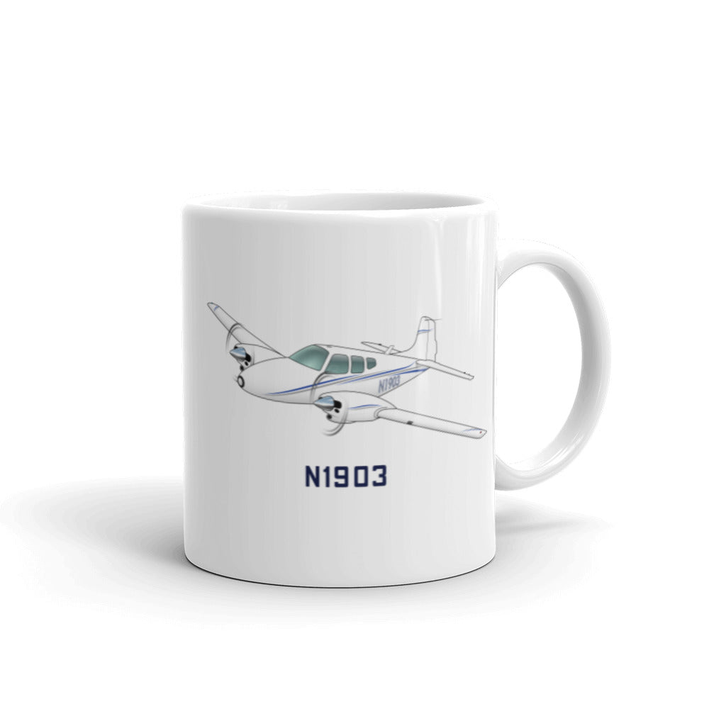 Airplane Custom Mug (AIR255KI1-NG1) - Add Your N#