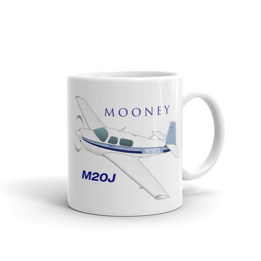 Mooney M20J (AIRDFFM20J-SBN1) Airplane Ceramic Mug - Add your N#