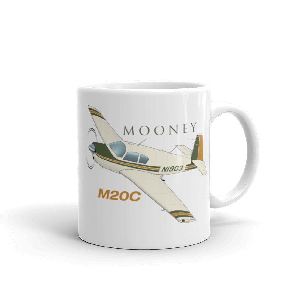 Mooney M20C (AIRDFFM20-GO1) Airplane Ceramic Mug - Add Your N#