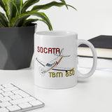 Socata TBM 850 (Maroon/Gold) Airplane Custom Mug - Add your N#