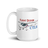 Flight Design CTLSi (Red/Blue) Airplane Custom Mug - Add your N#