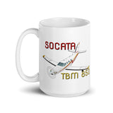 Socata TBM 850 (Maroon/Gold) Airplane Custom Mug - Add your N#
