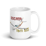 Socata TBM 850 (Maroon/Gold) Airplane Custom Mug - Add your N#