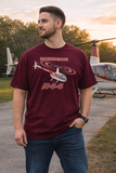 Robinson R44 (Red/White) Helicopter T-Shirt - Personalized with Your N#