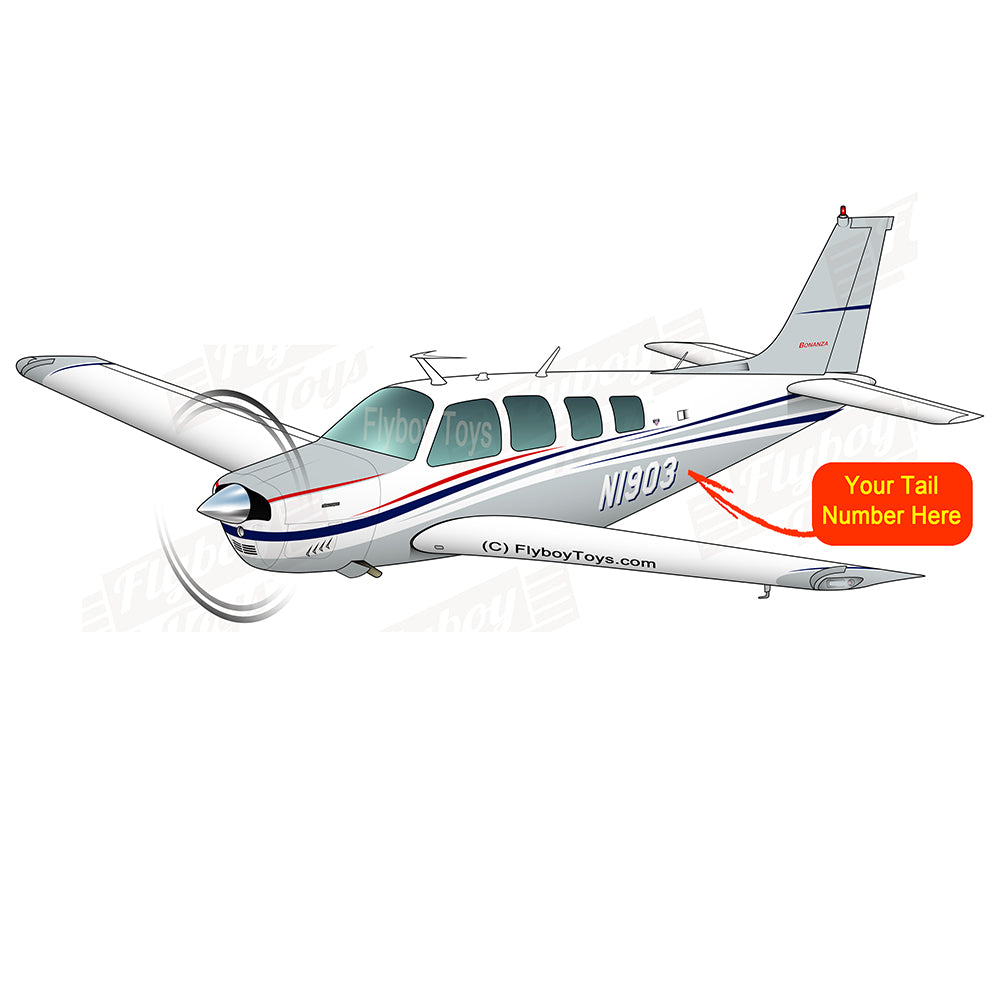 Flyboy Toys Airplane Design (Grey/Blue/Red) - AIR2552FEA36-GBR1
