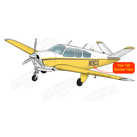 Flyboy Toys Airplane Design (Yellow/Brown) - AIR2552FEV35-YB2