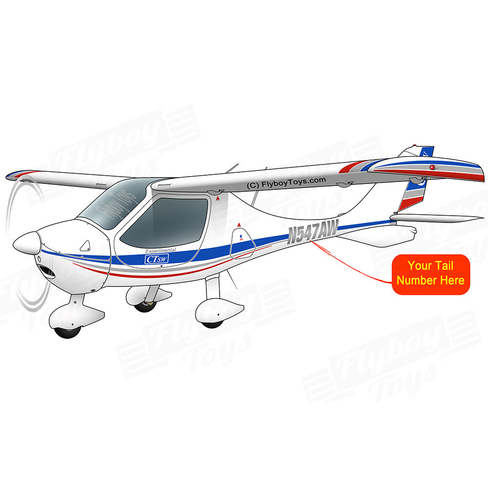 Flyboy Toys Airplane Design (Red/Silver/Blue) - AIR6C9CTSW-RSB2