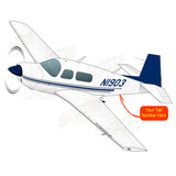 Mooney M20J Airplane Mug - Personalized with Your N#