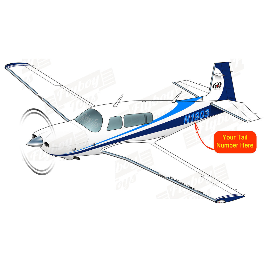 Flyboy Toys Airplane Design (Blue/Navy) - AIRDFFM20P-BN1