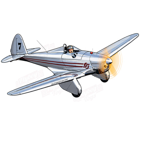 Flyboy Toys Airplane Design (Silver/Red) - AIRJG95E7SE1-SR1