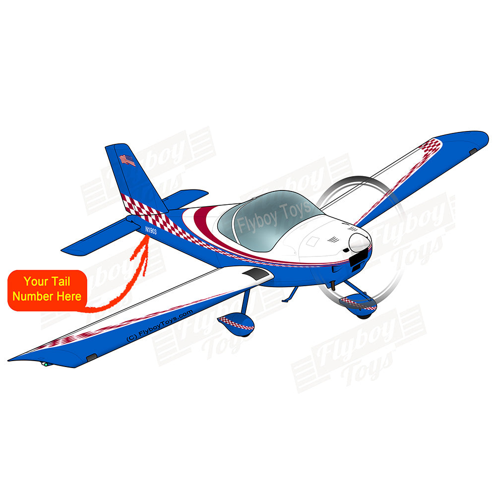 Flyboy Toys Airplane Design (Blue/Red) - AIRM1EIM12-BR2