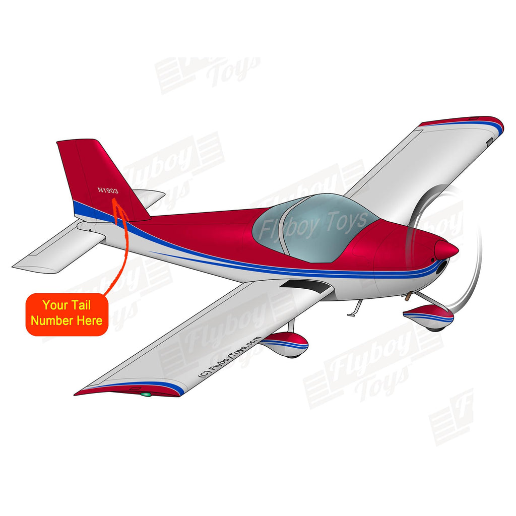 Flyboy Toys Airplane Design (Red/Blue) - AIRM1EIM12-RB5