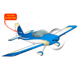Flyboy Toys Airplane Design (Blue/Yellow) - AIRM1EIM7-BY1